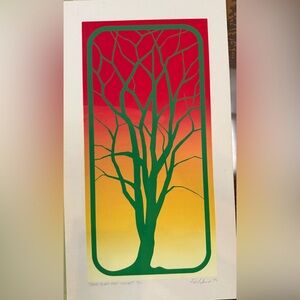 Rare Vibrant Tree Silhouette Art Print Mounted by Ron Pekar